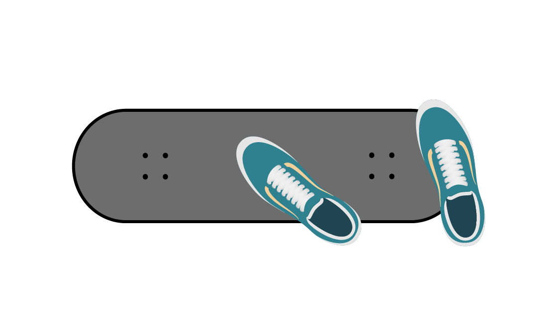 Interactive skateboard diagram for learning Tre Flip