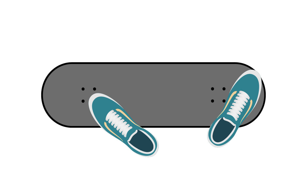 Interactive skateboard diagram for learning Backside Kick Flip