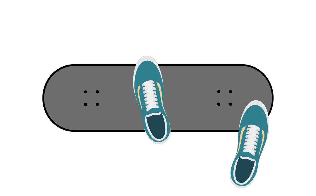 Interactive skateboard diagram for learning Double Heel Flip