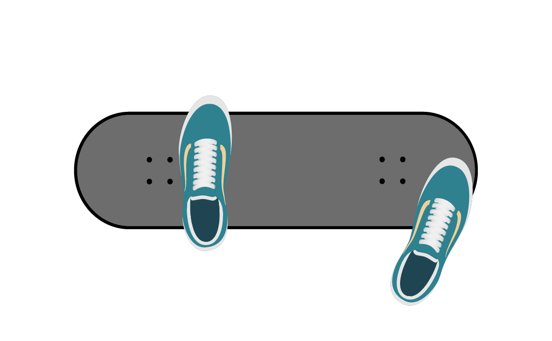 Interactive skateboard diagram for learning Frontside 180