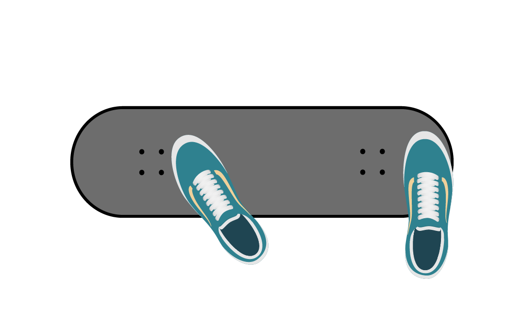 Interactive skateboard diagram for learning Kick Flip