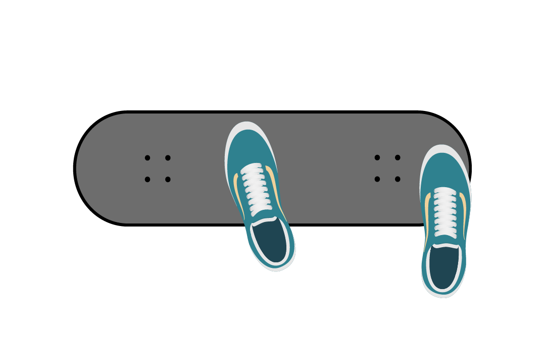 Interactive skateboard diagram for learning Ollie